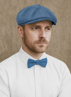 Naples Saga Blue Tweed Newsboy Cap - StudioSuits