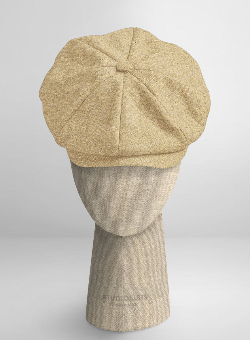 Naples Sahara Beige Tweed Newsboy Cap - StudioSuits