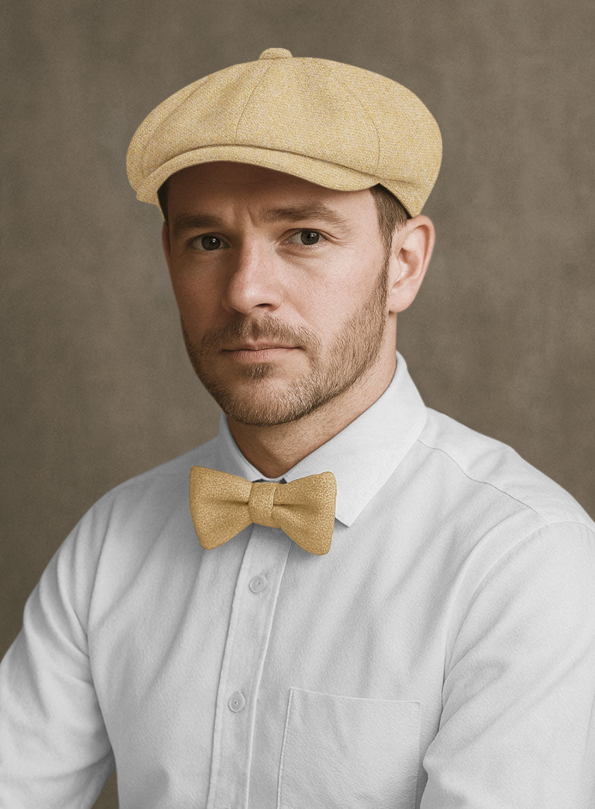 Naples Sahara Beige Tweed Newsboy Cap - StudioSuits