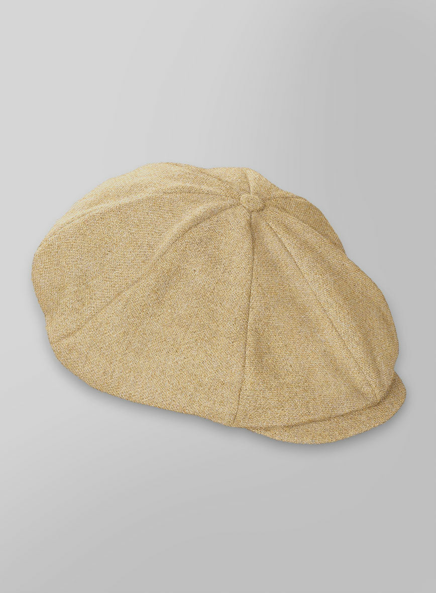 Naples Sahara Beige Tweed Newsboy Cap - StudioSuits