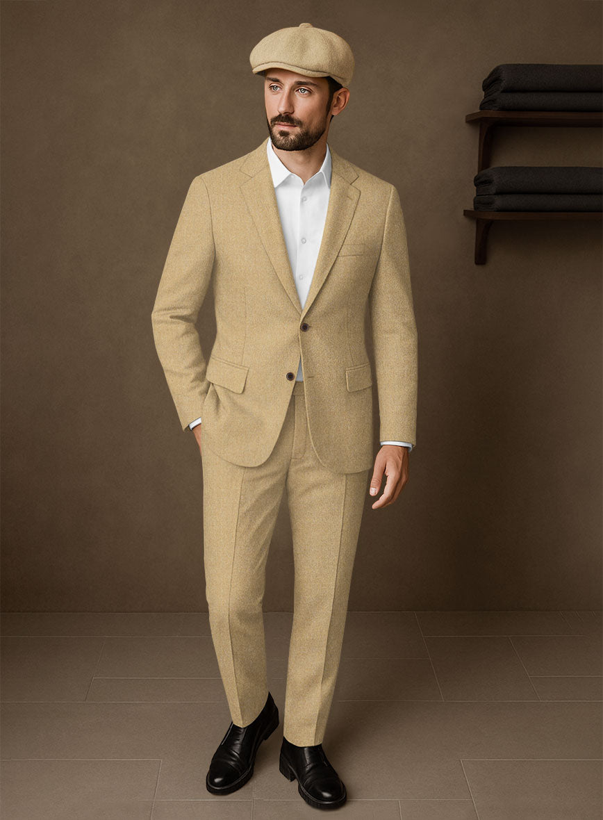 Naples Sahara Beige Tweed Suit - StudioSuits