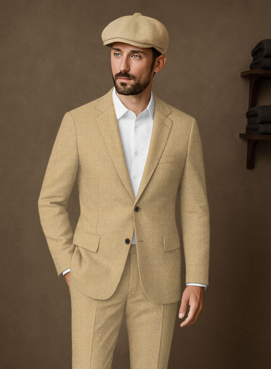 Naples Sahara Beige Tweed Suit - StudioSuits