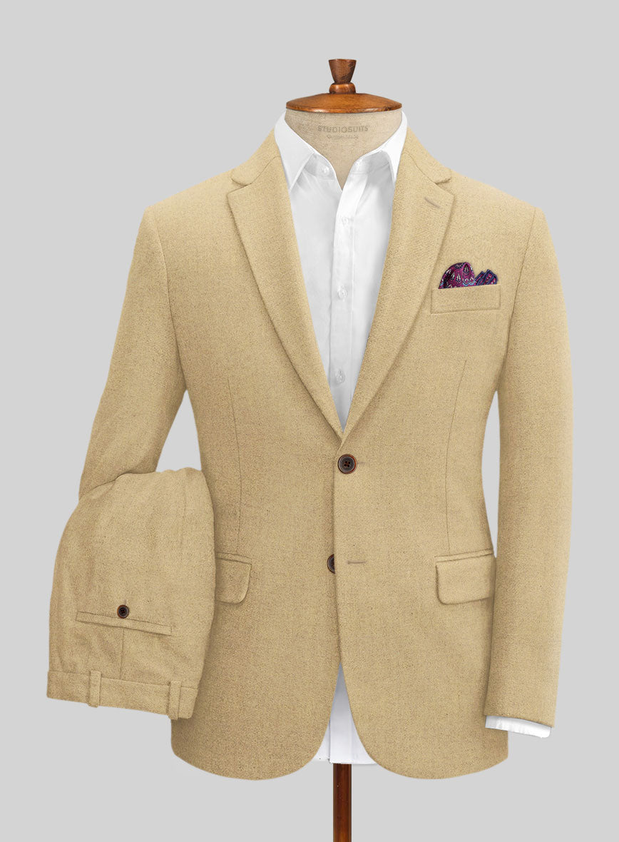 Naples Sahara Beige Tweed Suit - StudioSuits