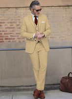 Naples Sahara Beige Tweed Suit - StudioSuits