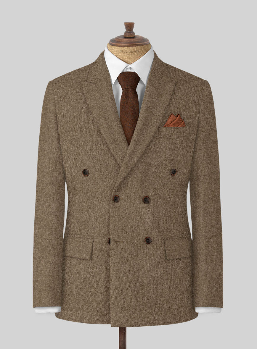 Naples Sahara Tweed Double Breasted Jacket - StudioSuits