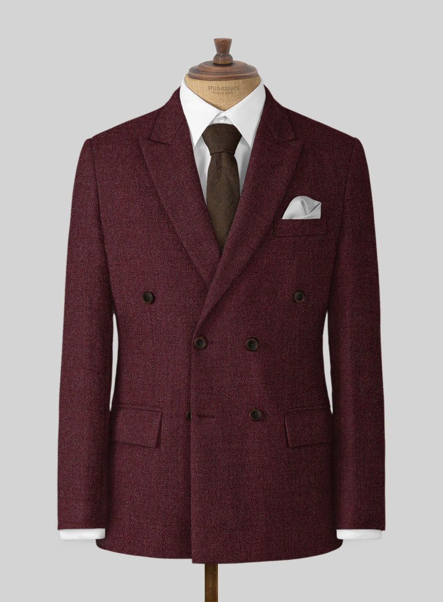 Naples Sangria Tweed Jacket - StudioSuits