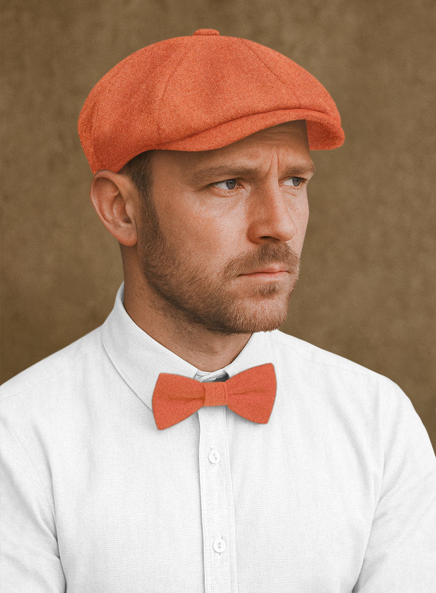 Naples Spring Orange Tweed Newsboy Cap - StudioSuits