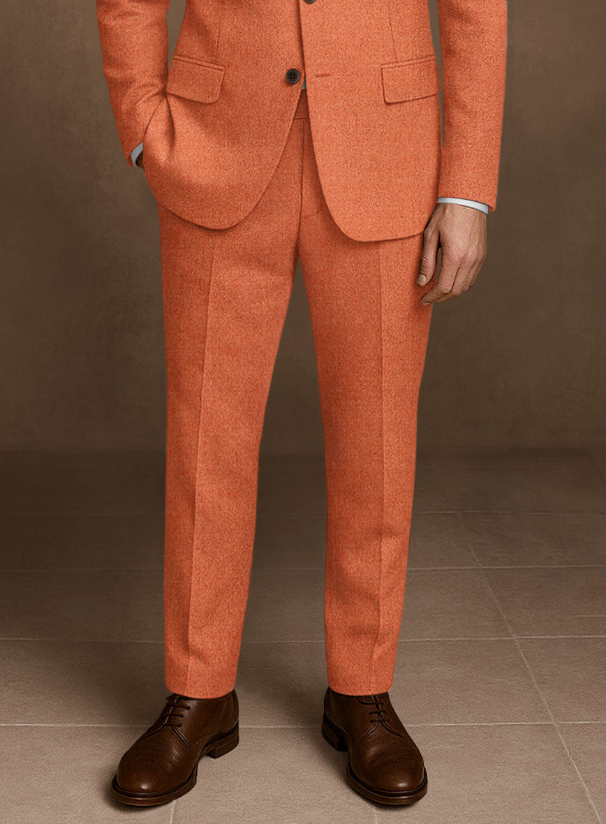 Naples Spring Orange Tweed Pants - StudioSuits