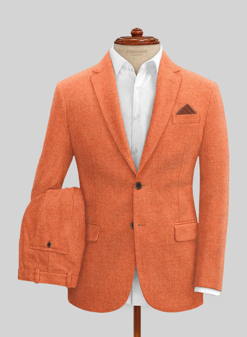 Naples Spring Orange Tweed Suit - StudioSuits