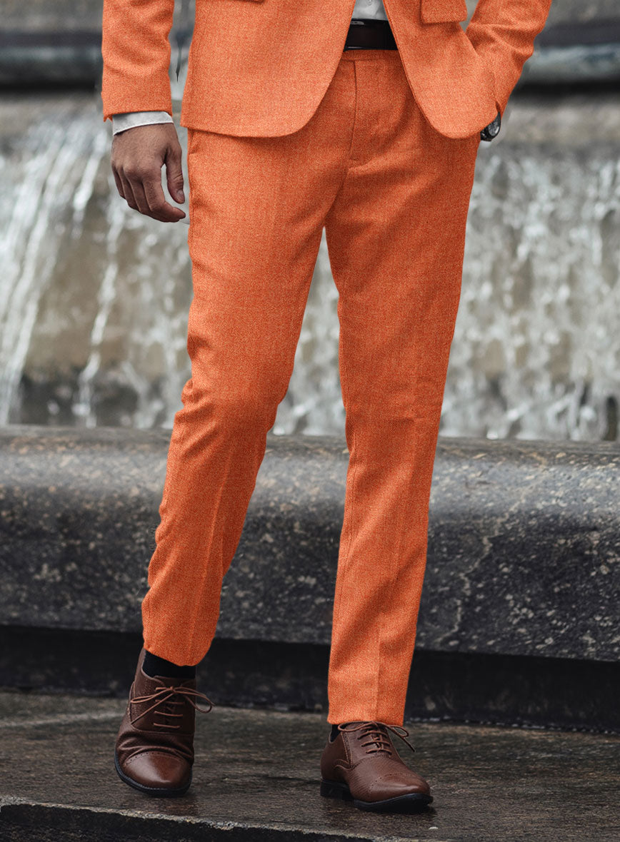 Naples Spring Orange Tweed Suit - StudioSuits