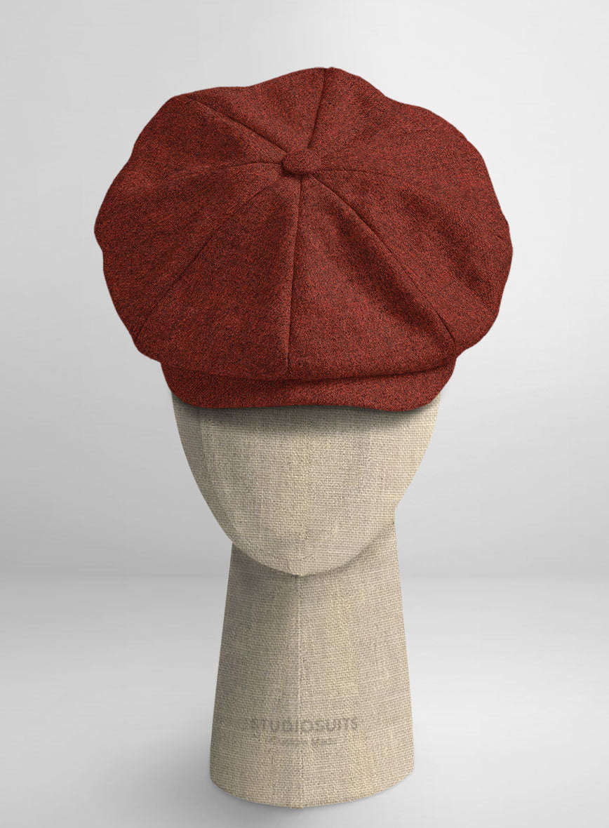 Naples Sundowner Rust Tweed Newsboy Cap - StudioSuits