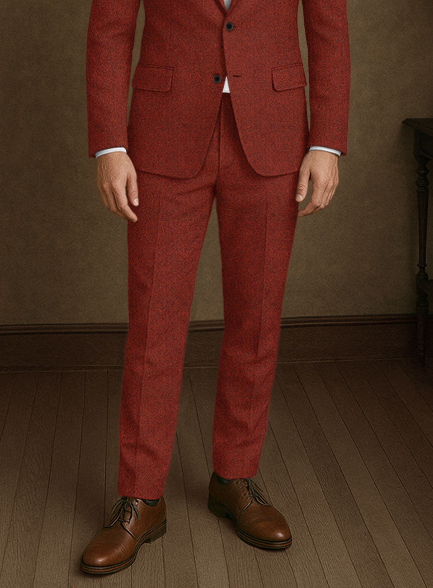 Naples Sundowner Rust Tweed Pants - StudioSuits