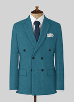 Naples Teal Blue Tweed Suit - StudioSuits