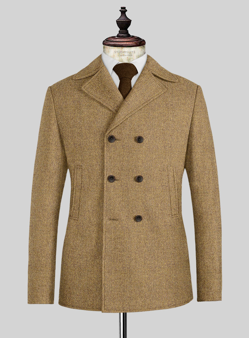 Naples Tuscan Sun Tweed Pea Coat - StudioSuits