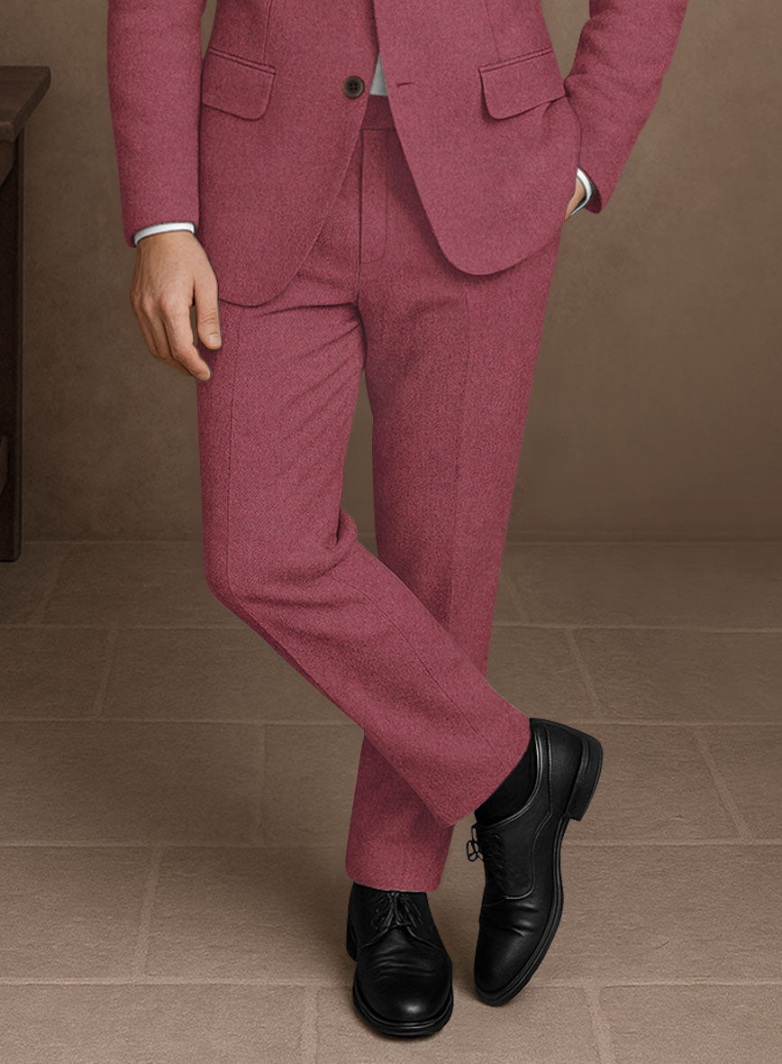 Naples Venetian Pink Tweed Pants - StudioSuits