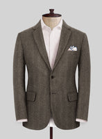 Naples Wide Herringbone Brown Tweed Suit - StudioSuits