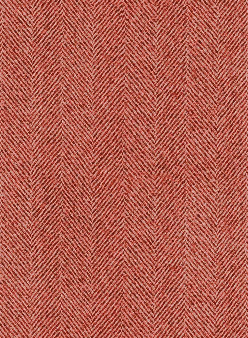 Naples Wide Herringbone Caramine Pink Tweed Pants - StudioSuits