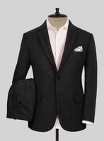 Naples Wide Herringbone Charcoal Tweed Suit - StudioSuits