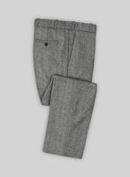 Naples Wide Herringbone Gray Tweed Pants - StudioSuits
