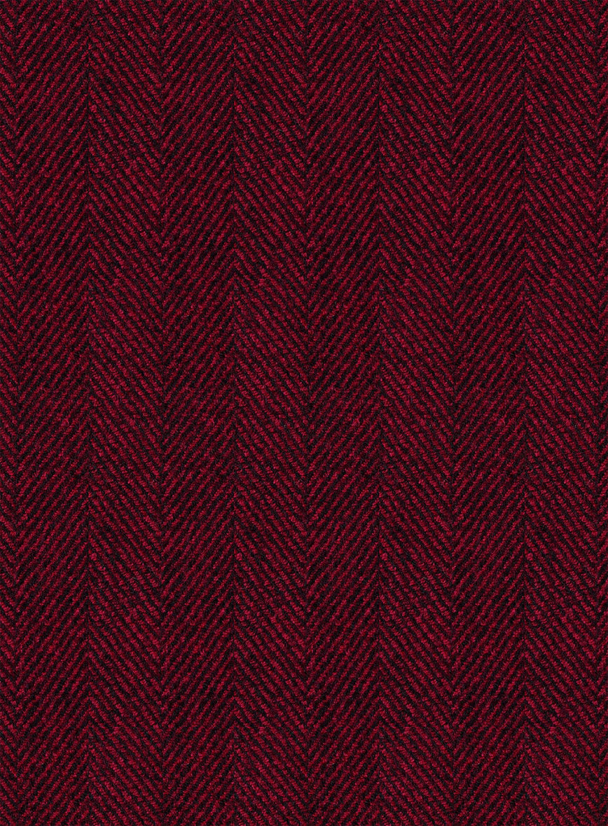 Naples Wide Herringbone Mahogany Tweed Pea Coat - StudioSuits