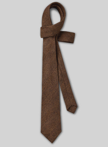 Tweed Tie - Naples Wide Herringbone Tan - StudioSuits
