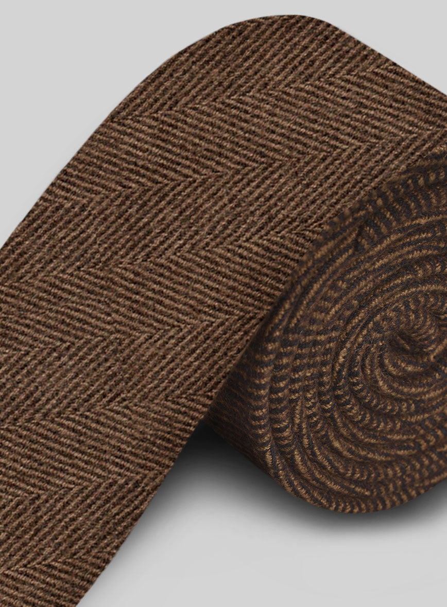 Tweed Tie - Naples Wide Herringbone Tan - StudioSuits