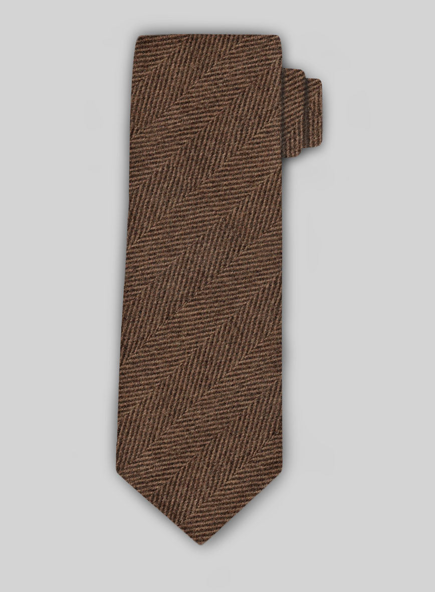Tweed Tie - Naples Wide Herringbone Tan - StudioSuits
