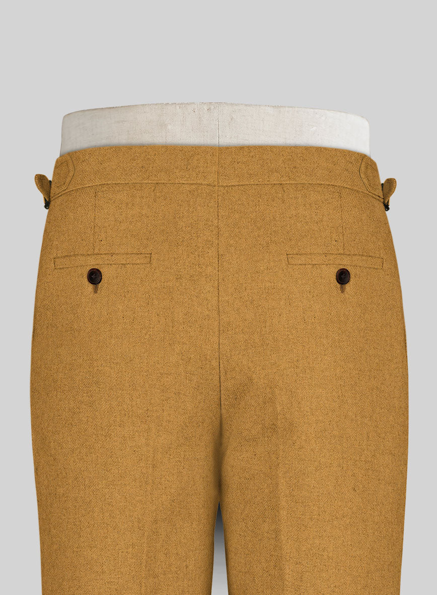 Naples Yellow Highland Tweed Trousers - StudioSuits