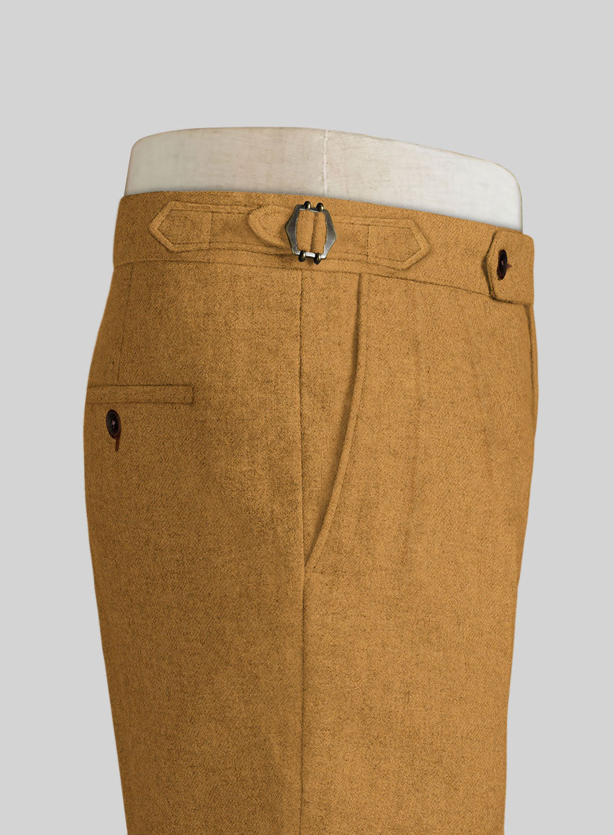 Naples Yellow Highland Tweed Trousers - StudioSuits