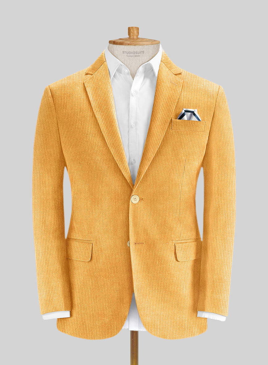 Naples Yellow Thick Corduroy Jacket - StudioSuits