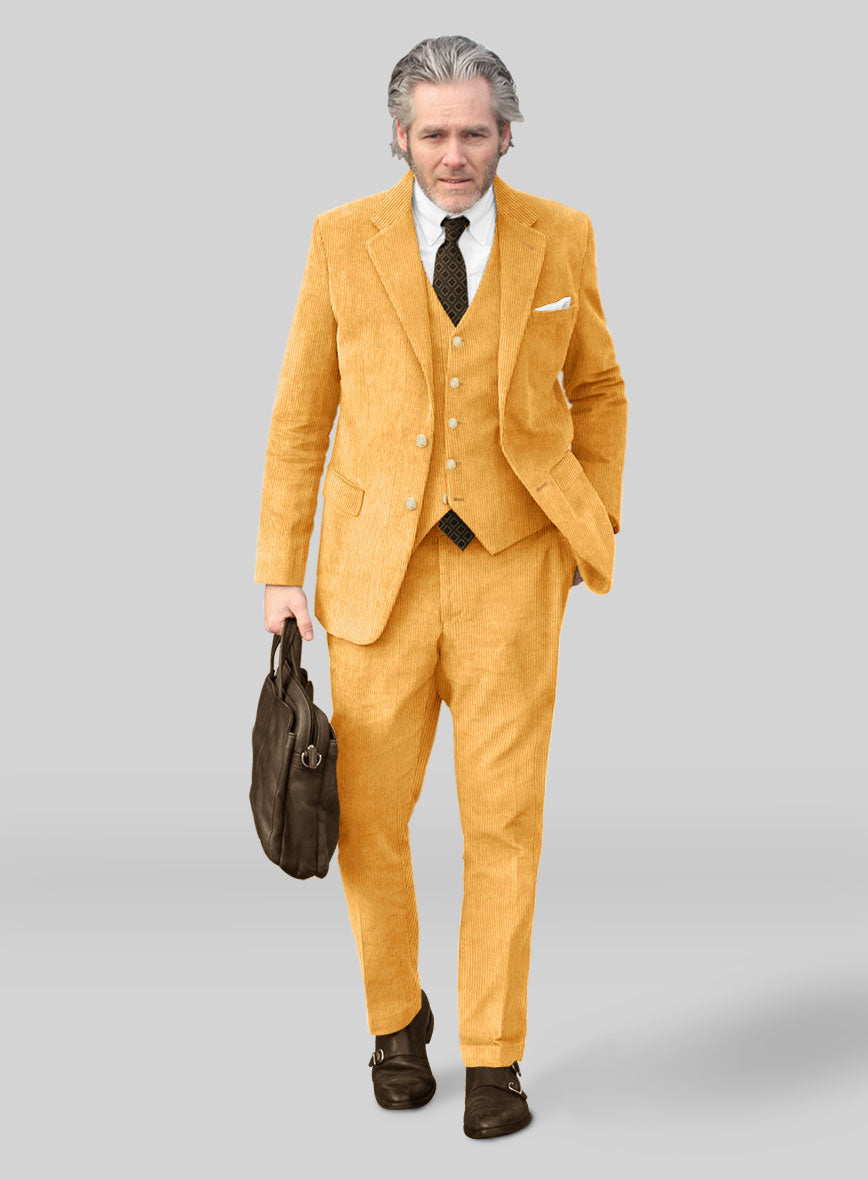 Naples Yellow Thick Corduroy Suit - StudioSuits