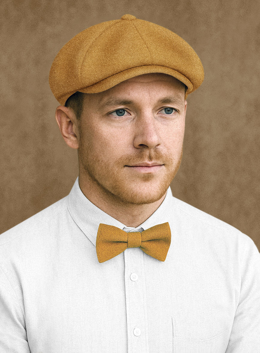Naples Yellow Tweed Newsboy Cap - StudioSuits