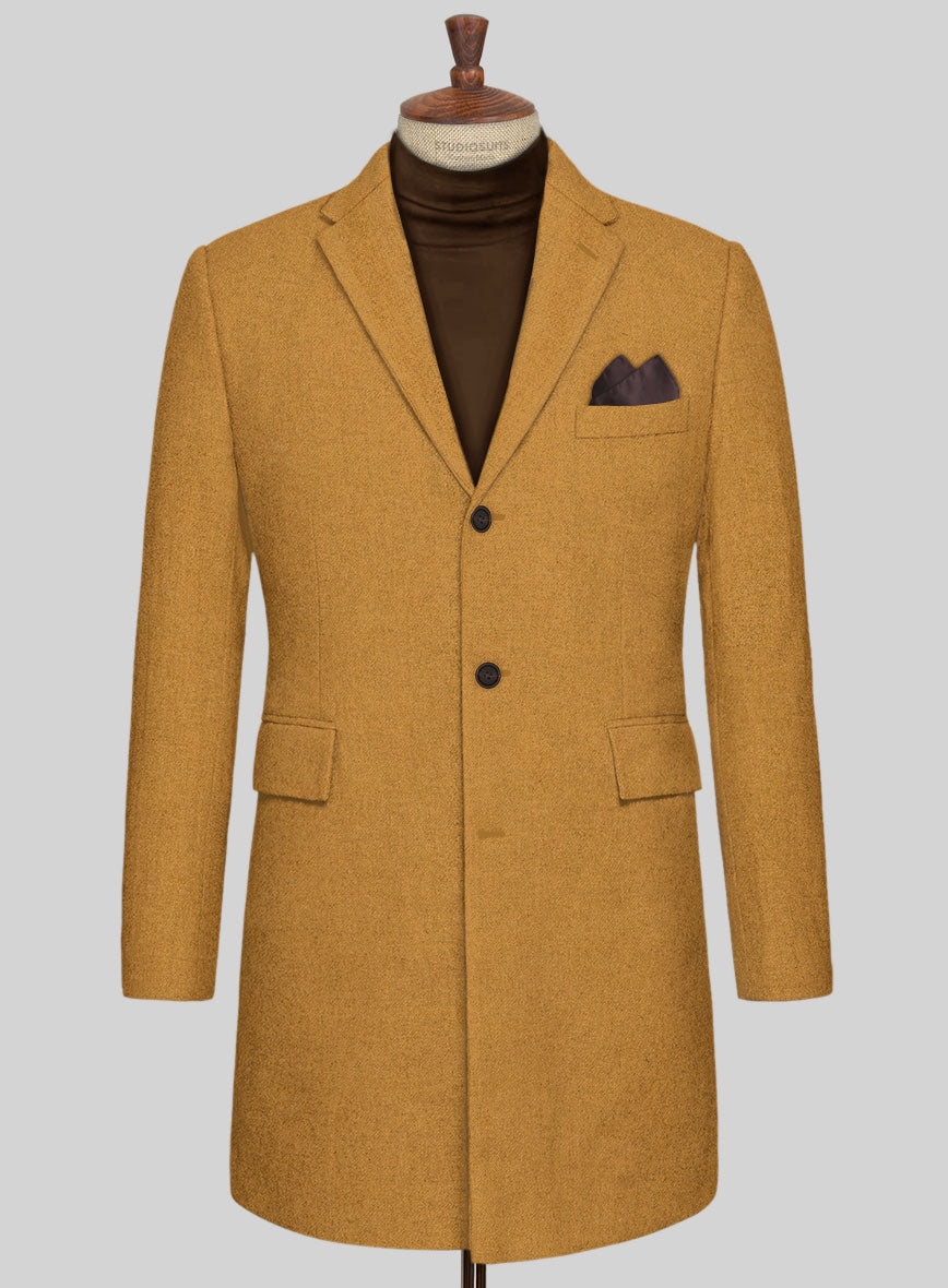 Naples Yellow Tweed Overcoat - StudioSuits