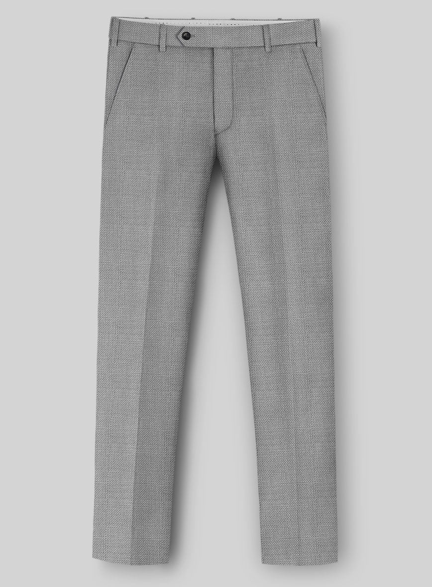 Napolean Arvett Basket Weave Gray Wool Pants - StudioSuits
