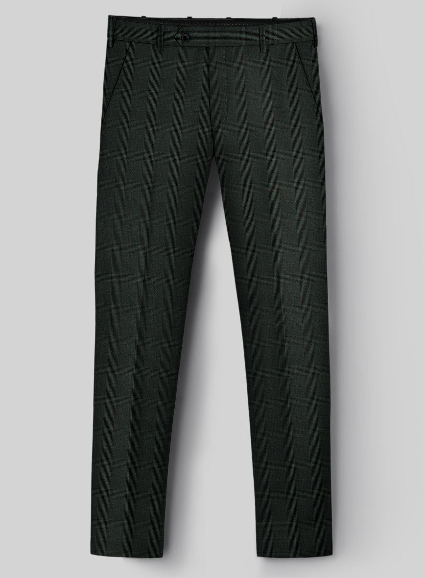 Napolean Esso Tartan Olive Wool Suit - StudioSuits
