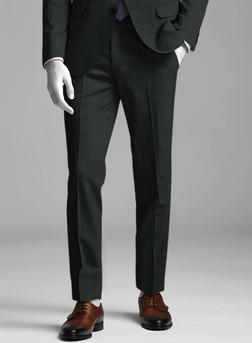Napolean Esso Tartan Olive Wool Suit - StudioSuits
