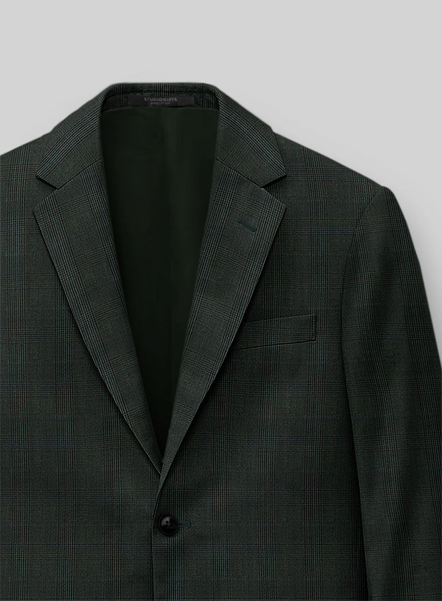 Napolean Esso Tartan Olive Wool Suit - StudioSuits