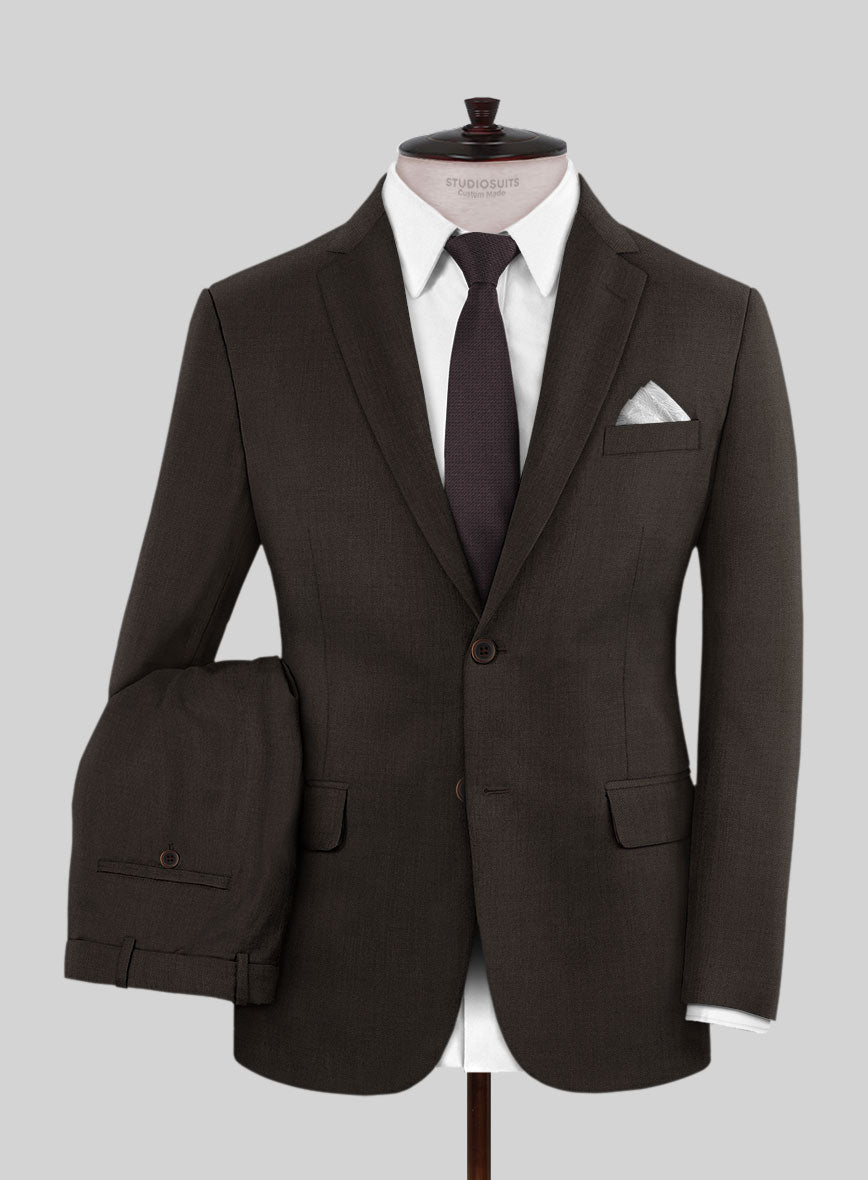 Napolean Stretch Dark Brown Wool Suit - StudioSuits