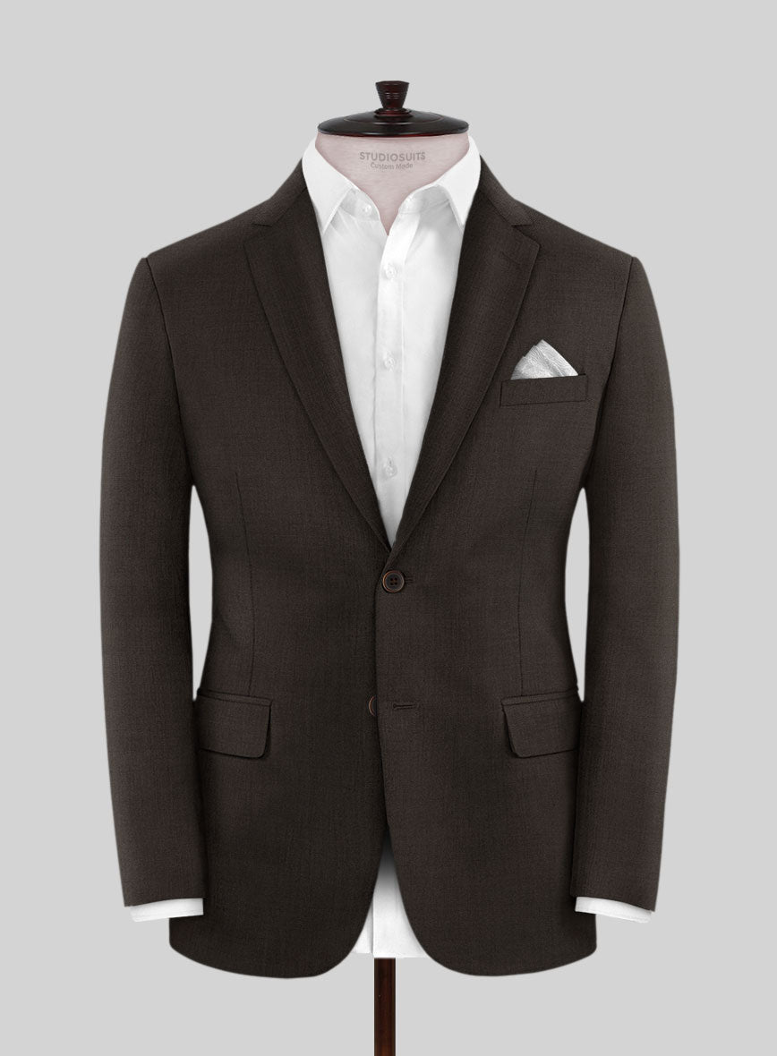 Napolean Stretch Dark Brown Wool Suit - StudioSuits