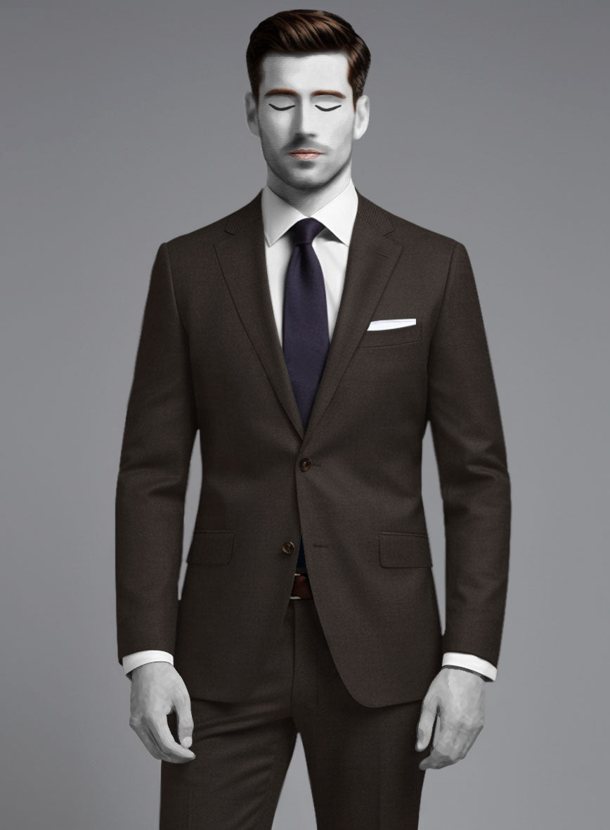 Napolean Stretch Dark Brown Wool Suit - StudioSuits