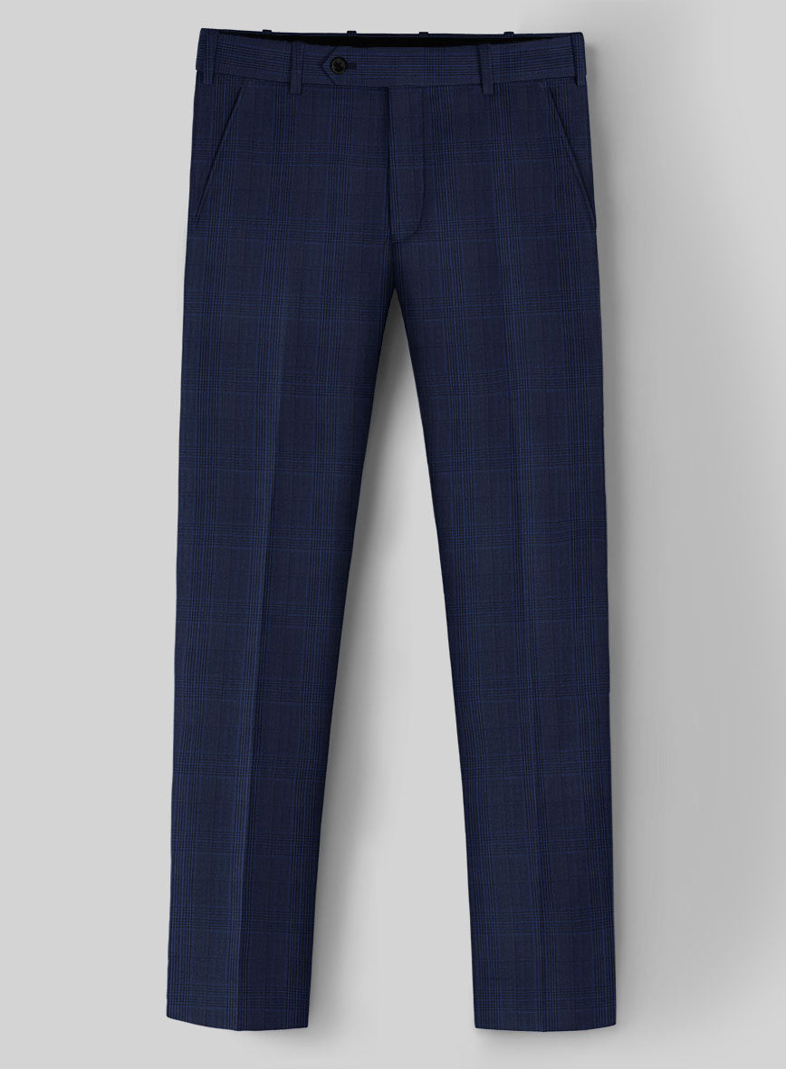 Napolean Xina Tartan Blue Wool Suit - StudioSuits