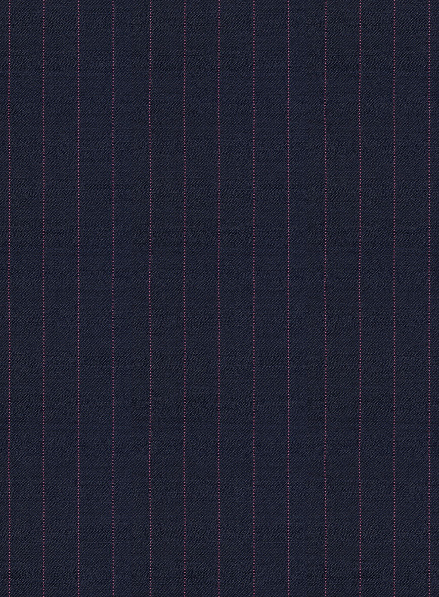 Napolean Abelino Stripe Blue Wool Pants - StudioSuits