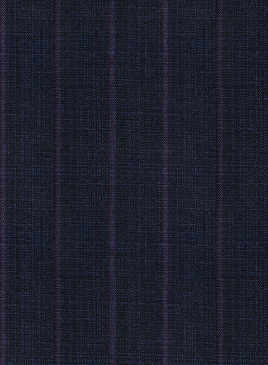 Napolean Gavino Stripe Blue Wool Pants - StudioSuits