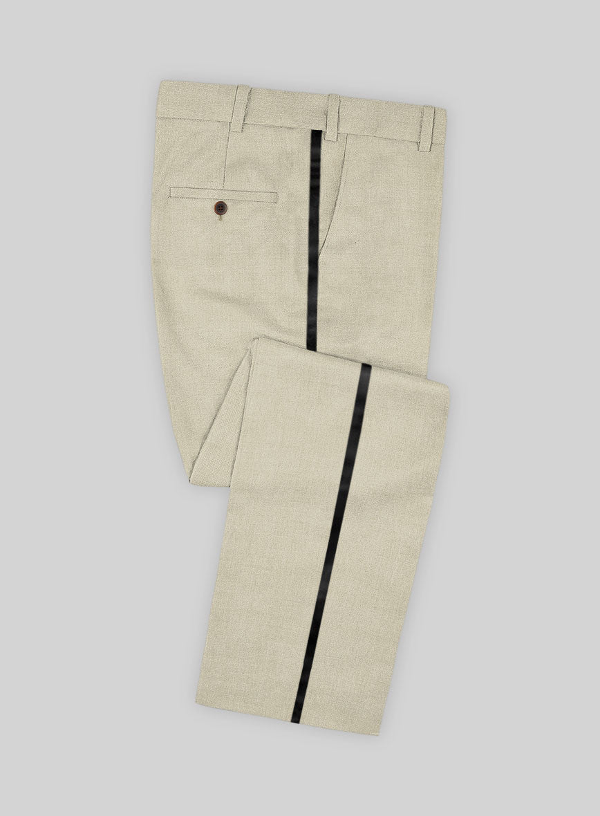 Napolean Light Beige Wool Tuxedo Suit - StudioSuits