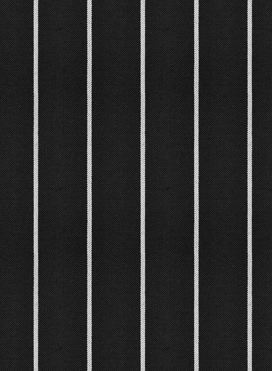 Napolean Zumel Stripe Black Wool Pants - StudioSuits