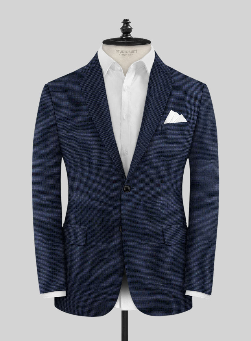 Napolean Ford Blue Birdseye Wool Jacket - StudioSuits