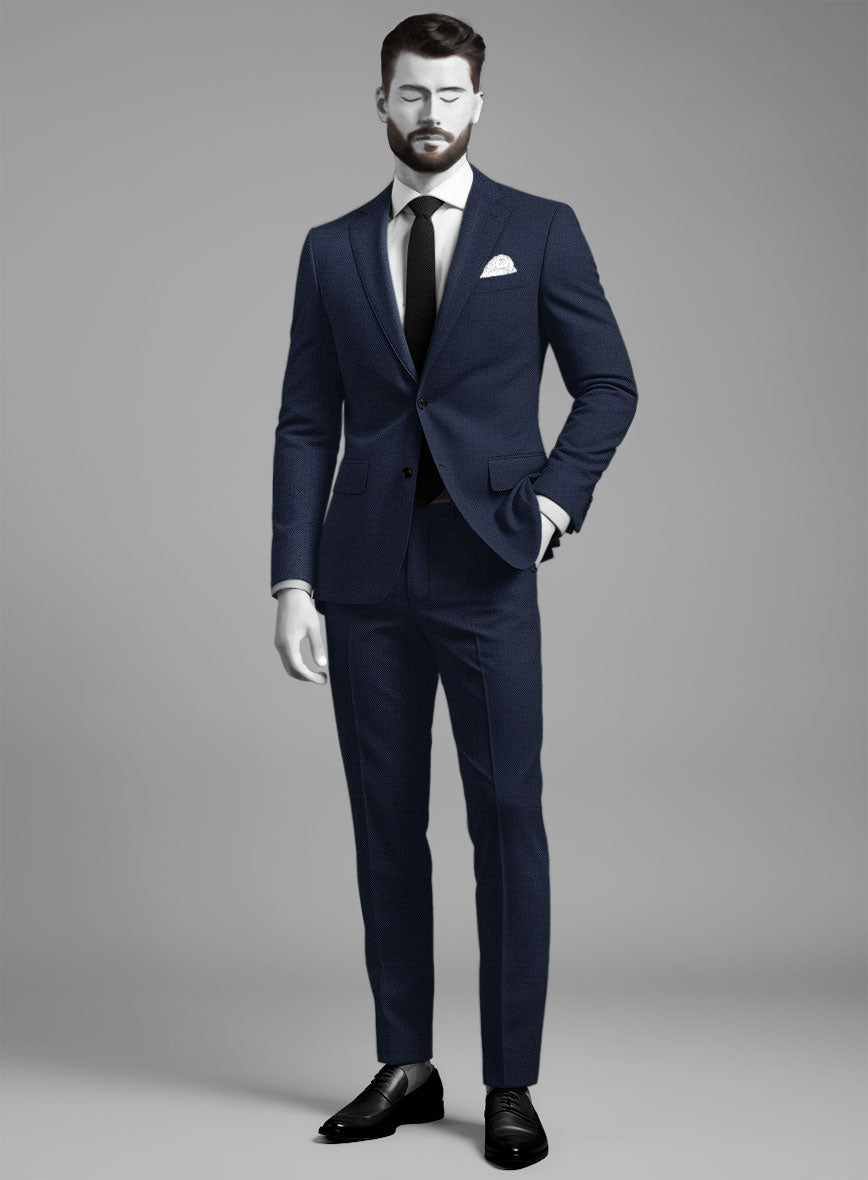 Napolean Ford Blue Birdseye Wool Suit - StudioSuits