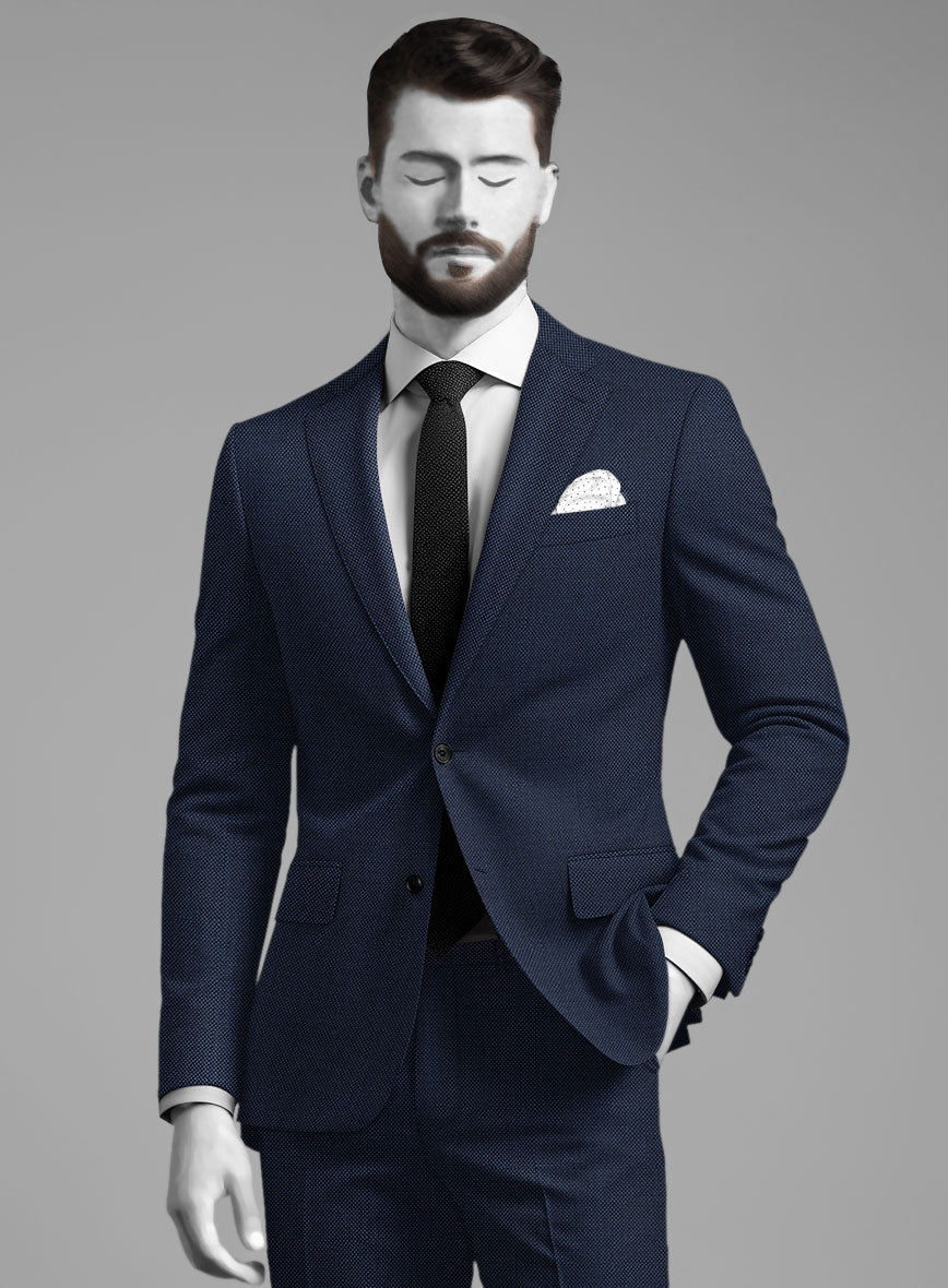 Napolean Ford Blue Birdseye Wool Suit - StudioSuits