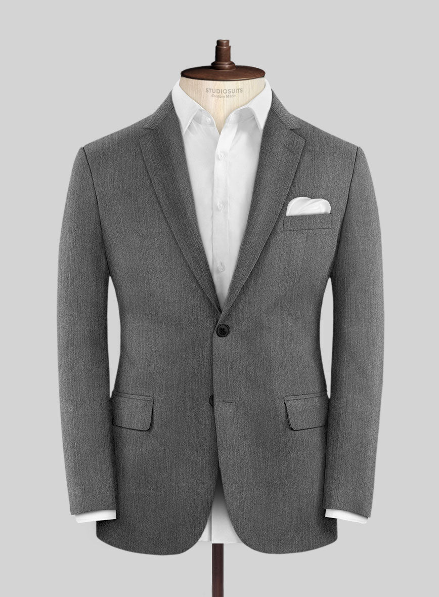 Napolean Gray Herringbone Wool Suit - StudioSuits