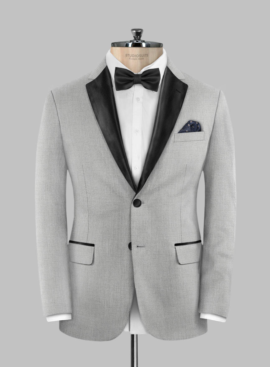 Napolean Ice Gray Wool Tuxedo Suit - StudioSuits